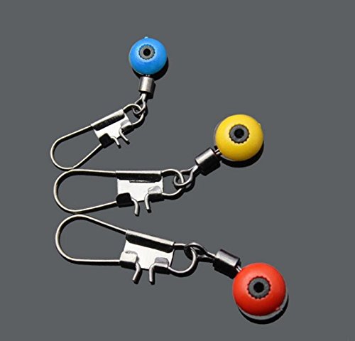 Maxxlite Stainless steel Space Beans Fishing Line To Hook Swivels Shank Clip Connector (Blue Small, 20Pcs)