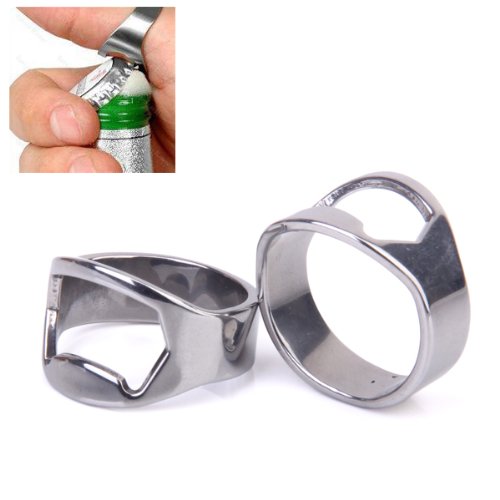 Maxxlite 2pcs Stainless Steel Finger Ring Beer Bottle Opener