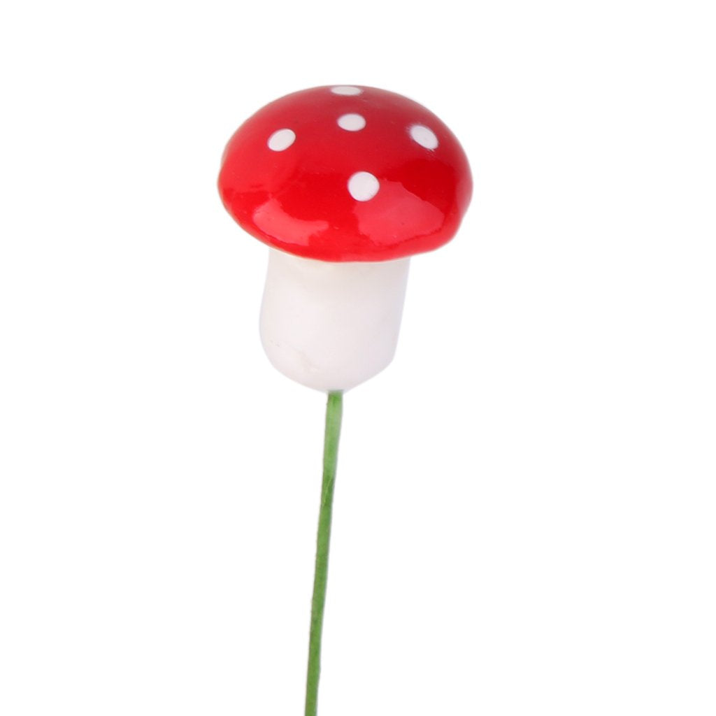 Maxxlite 100Pcs Miniature Dollhouse Fairy Garden Landscape Foam Mushroom - Red