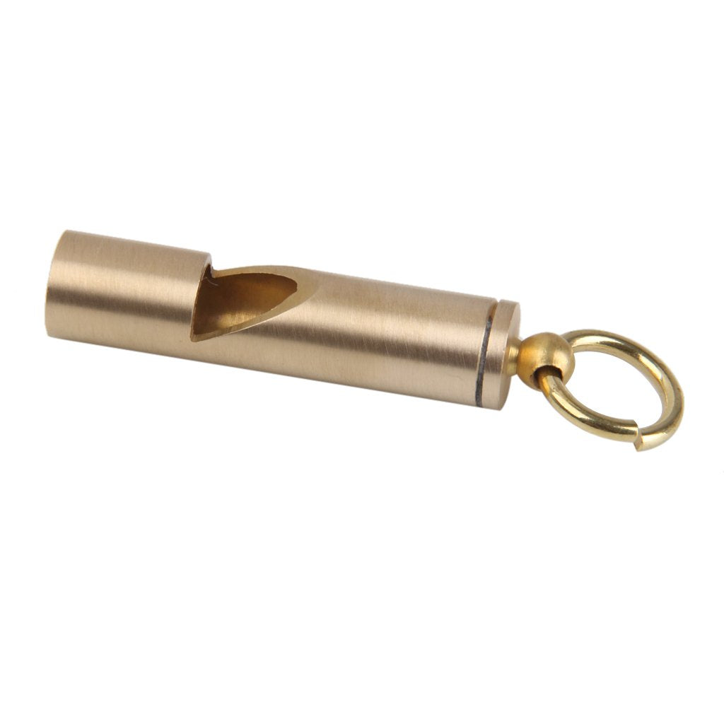 Maxxlite Survival Brass EDC Key Chain Pendant Whistle