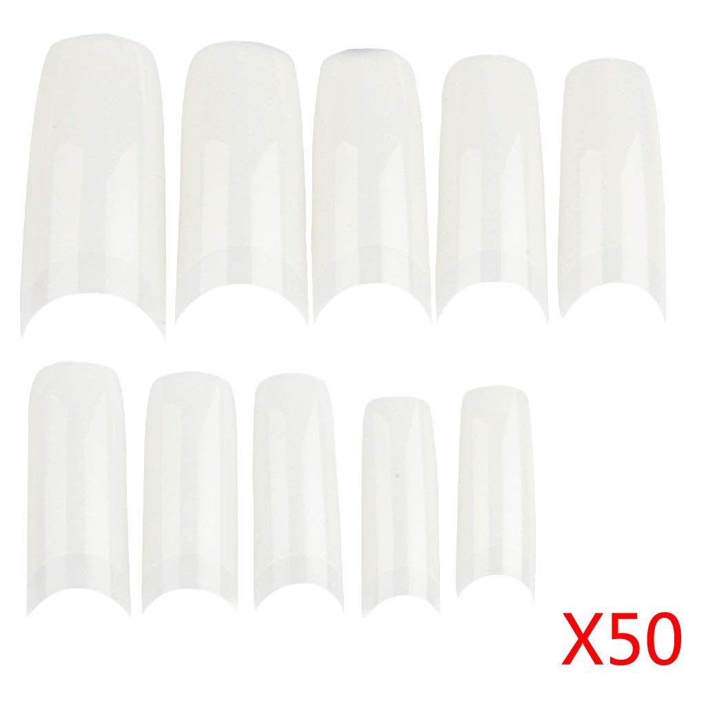 Maxxlite Professional False Acrylic Nail Art Tips French Style (White) -500 Pieces