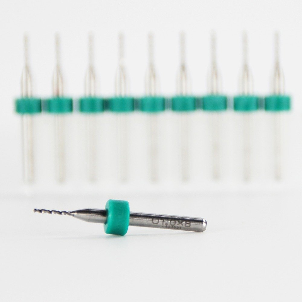 Maxxlite 10 Pieces PCB Micro Drill bit Set CNC Mini Solid Carbide Drill bit 1.0mm