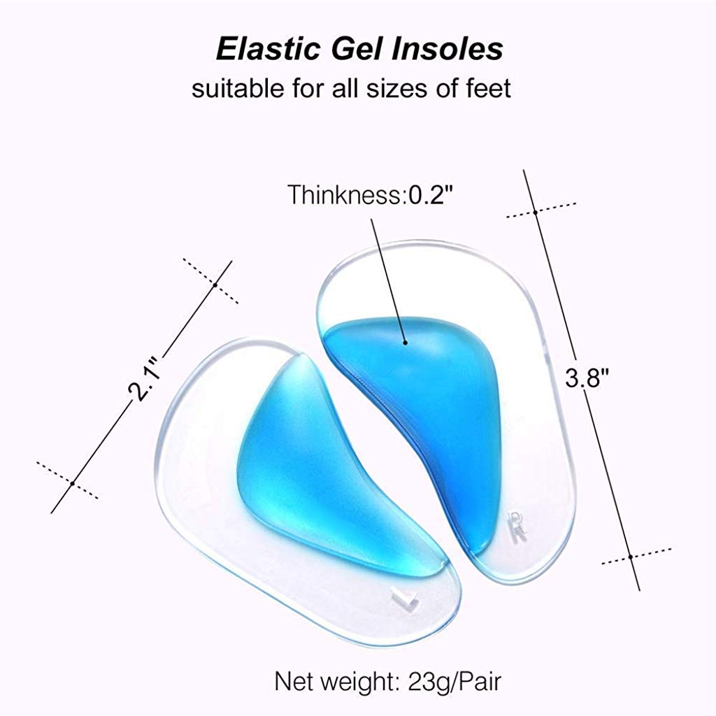 Maxxlite 2 Pairs Arch Support Insoles Fits for Flat Feet & Plantar Fasciitis Orthotic Arch Pads for Women and Men, Gel High Cushion Insert, One Size Fits All