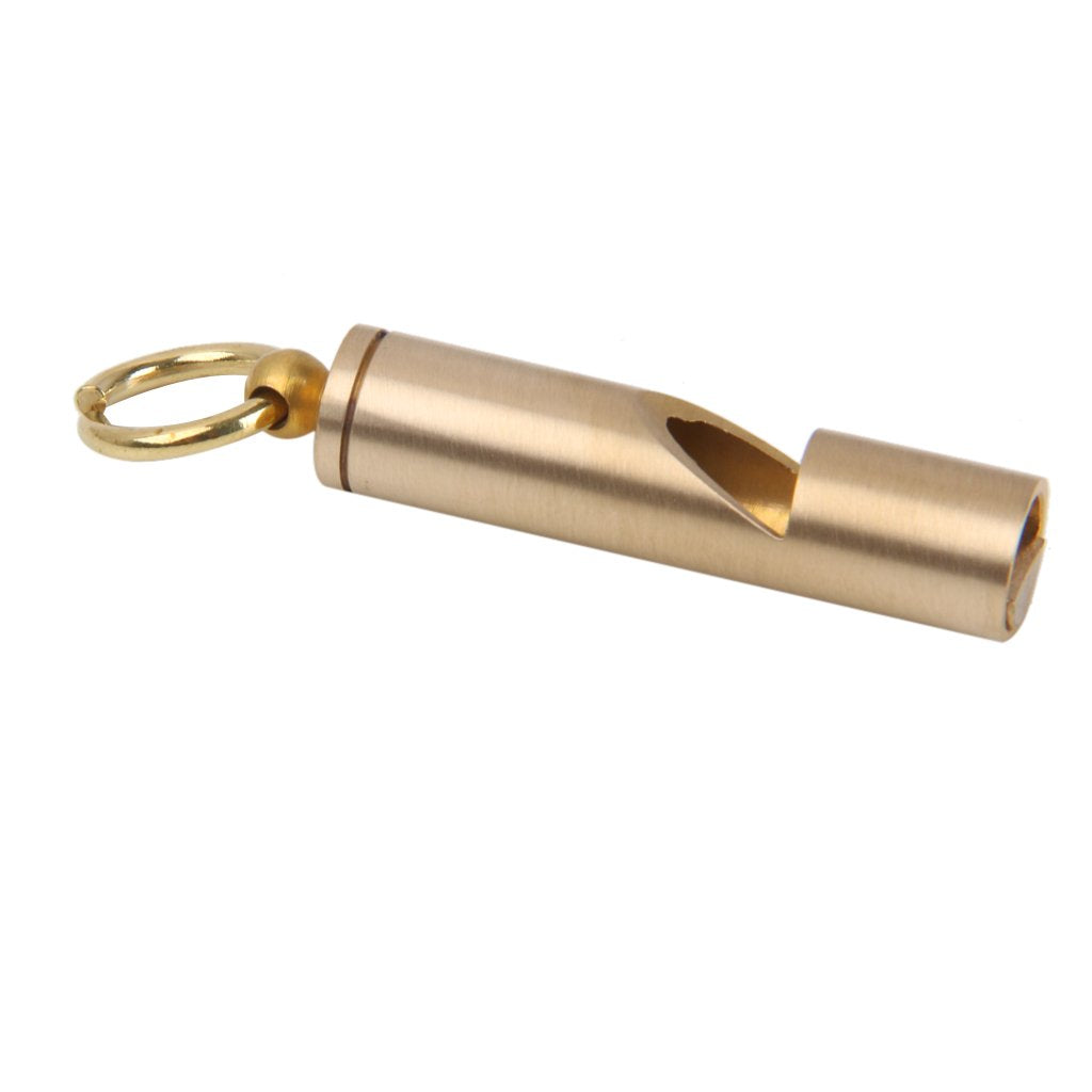 Maxxlite Survival Brass EDC Key Chain Pendant Whistle