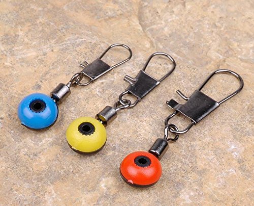 Maxxlite Stainless steel Space Beans Fishing Line To Hook Swivels Shank Clip Connector (Blue Small, 20Pcs)