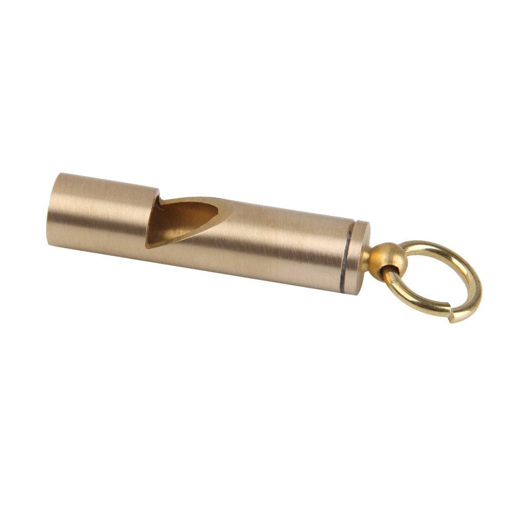 Maxxlite Survival Brass EDC Key Chain Pendant Whistle