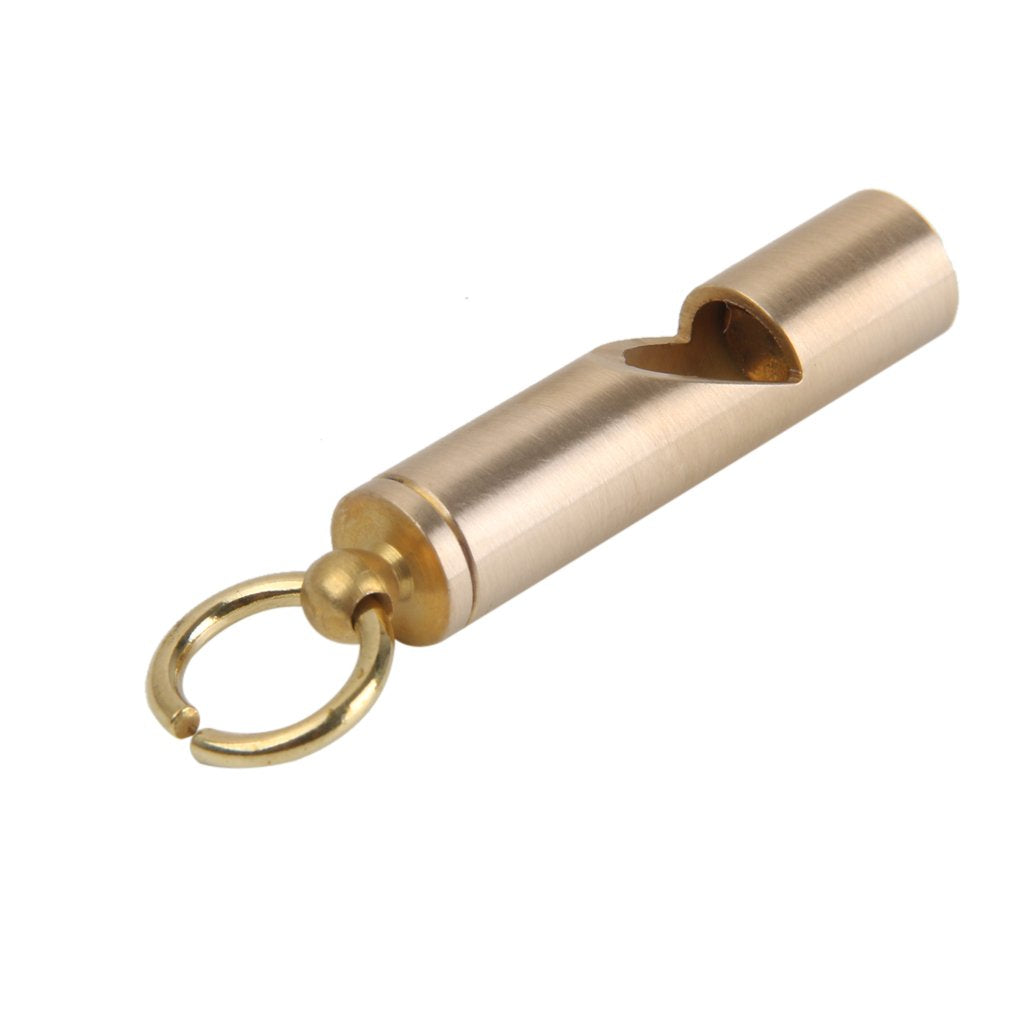 Maxxlite Survival Brass EDC Key Chain Pendant Whistle