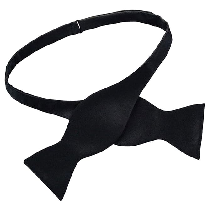 Maxxlite Adjustable Men's Silk Self Bow Tie Necktie New Fashion Normal Occasion-Black
