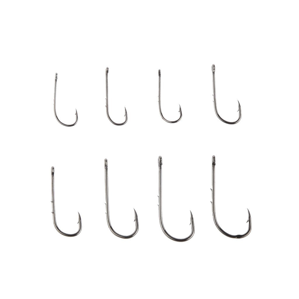 Maxxlite 48Pcs High Carbon Steel Strong Fishing Jig Big Tackle Hooks Fish Baits Lures - Black
