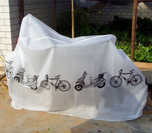 Maxxlite Polyester Waterproof Motorcycle Cover, Scooters Cover & Bicycle Cover (White)