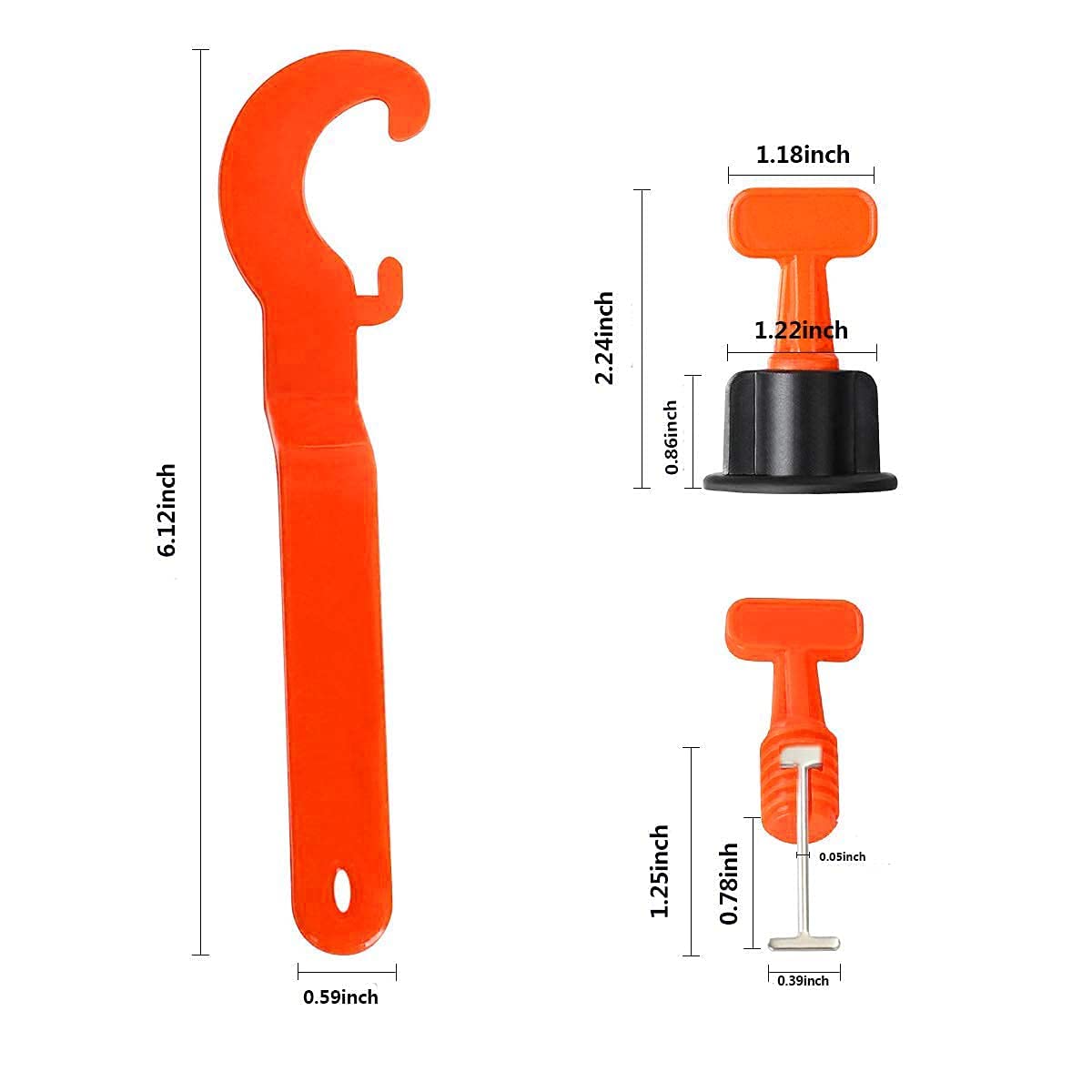 Maxxlite Reusable Tile Leveler Needle Thickness 1.5MM, Suitable for 3-17MM Tile Tools with 0.9MM Spare Needle 50 PCS Tile Leveling System Kit, (Multicolor)