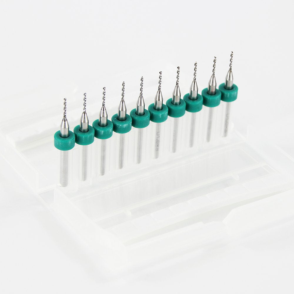 Maxxlite 10 Pieces PCB Micro Drill bit Set CNC Mini Solid Carbide Drill bit 1.0mm