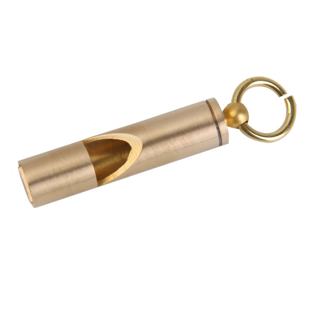 Maxxlite Survival Brass EDC Key Chain Pendant Whistle