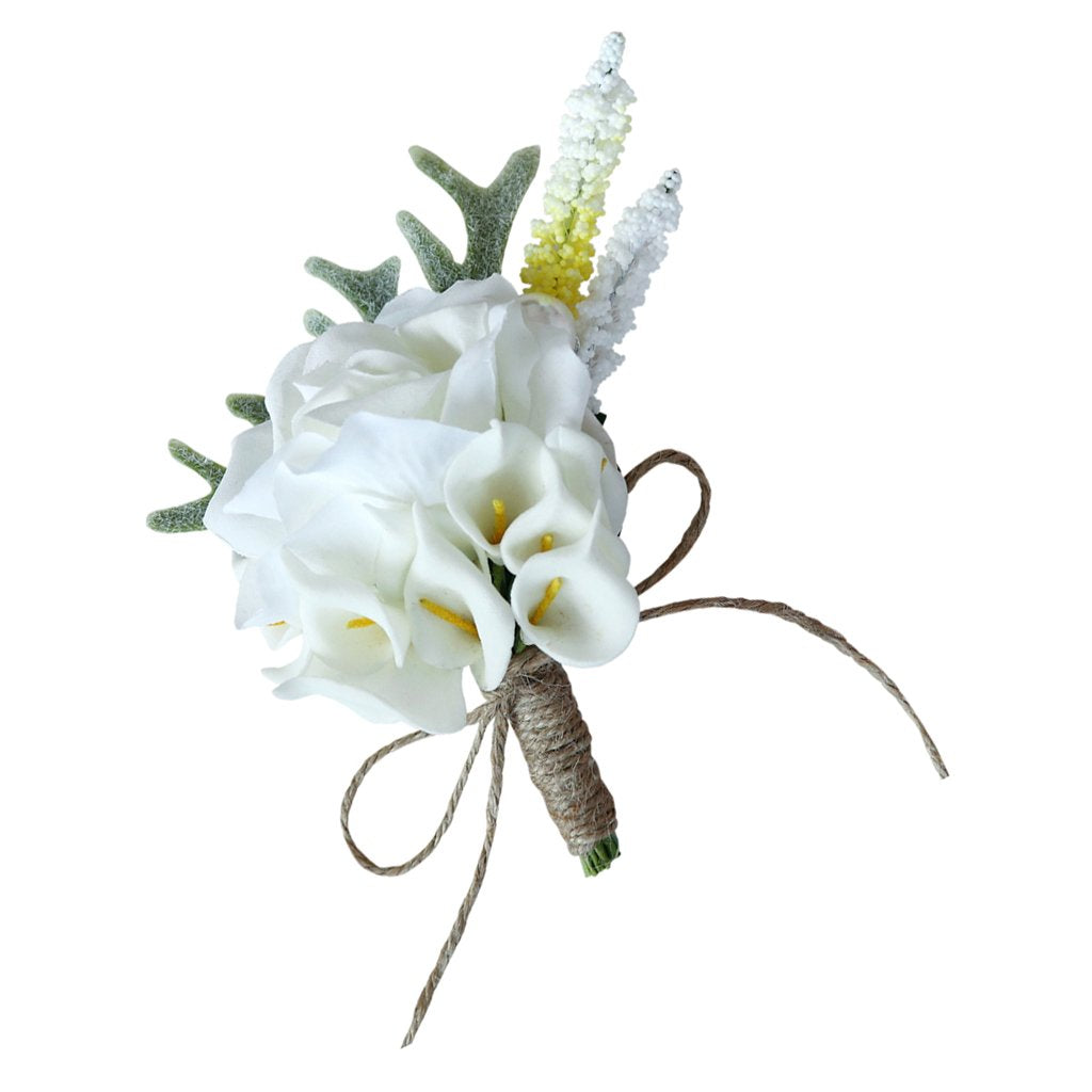 Maxxlite Flower Calla Lily Corsage Groom Boutonniere Pin Party Decoration for Men