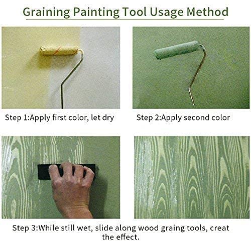 Maxxlite Wood Graining Pattern Rubber Painting Tool with Handle Wall Decor