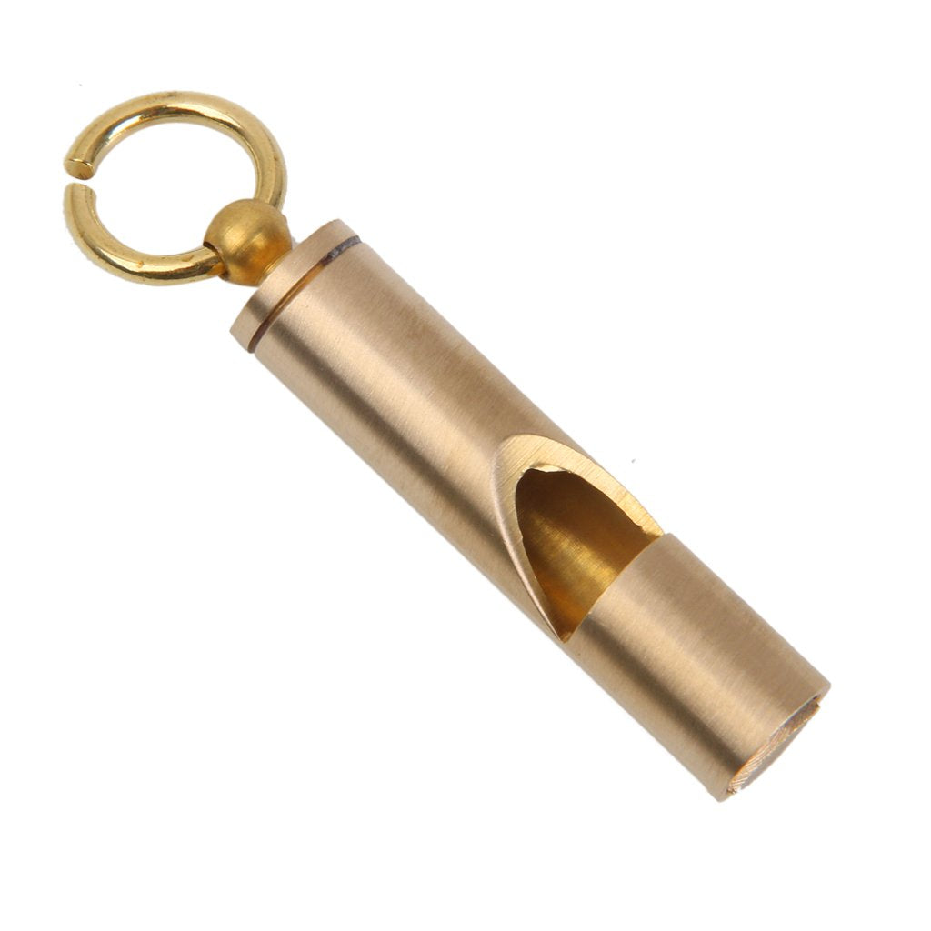 Maxxlite Survival Brass EDC Key Chain Pendant Whistle