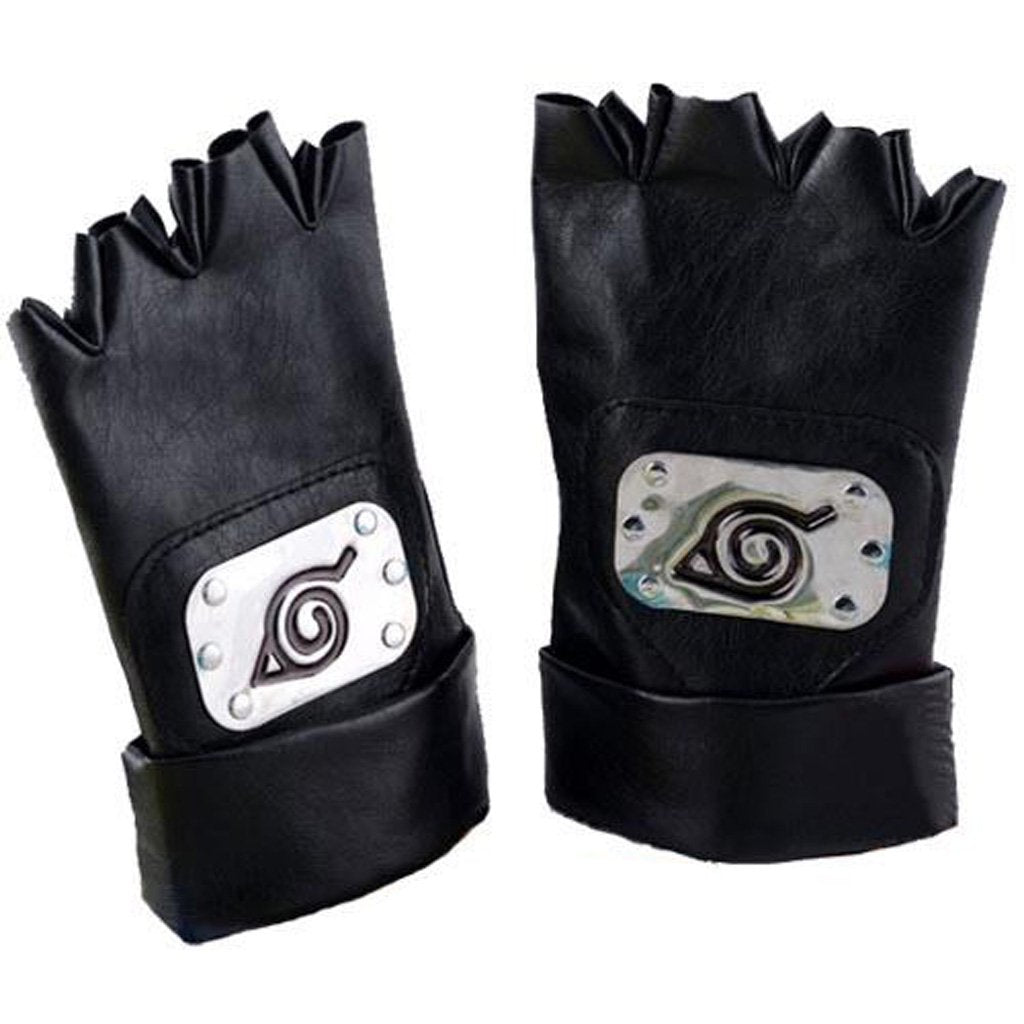 Maxxlite Anime Narute Konoha Hatake Kakashi PU Leather Gloves- Black