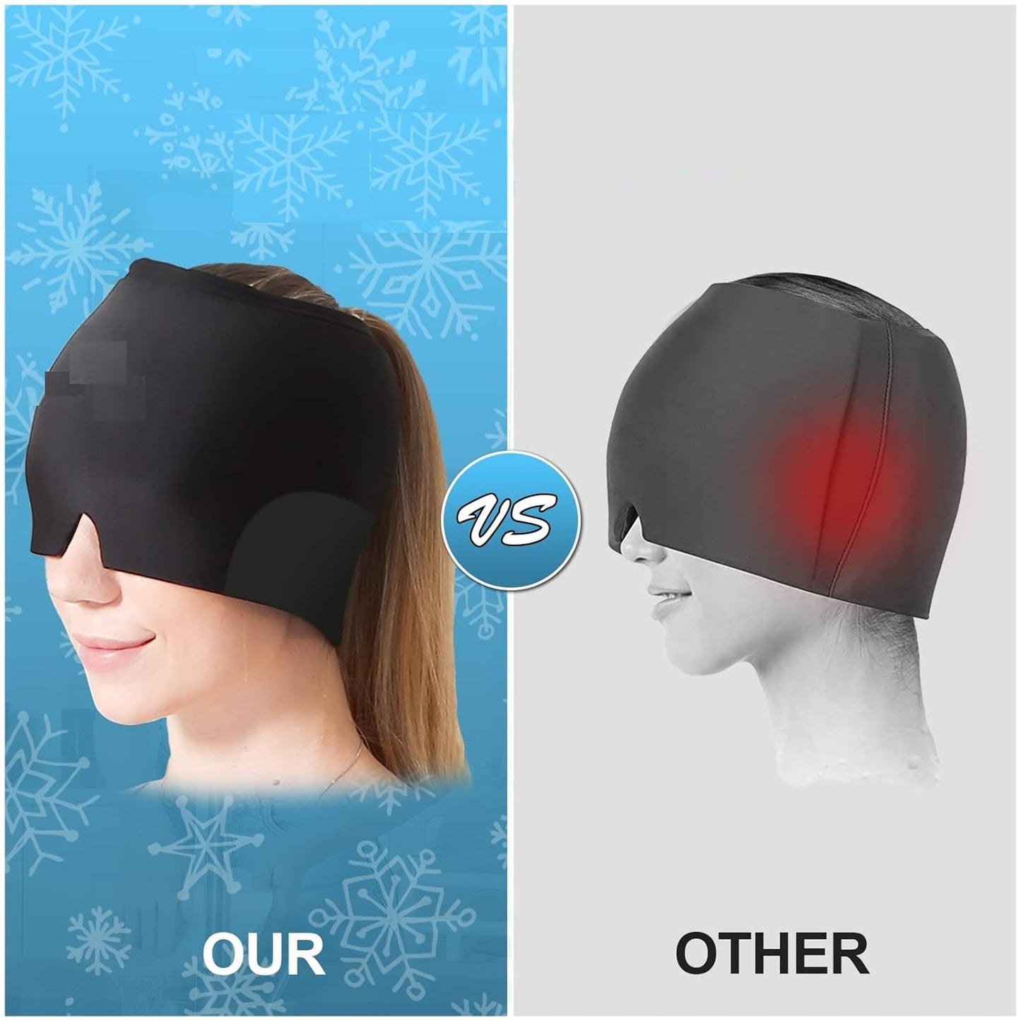 Maxxlite Double-layer gel ice compress to cool down migraine cold compress headgear