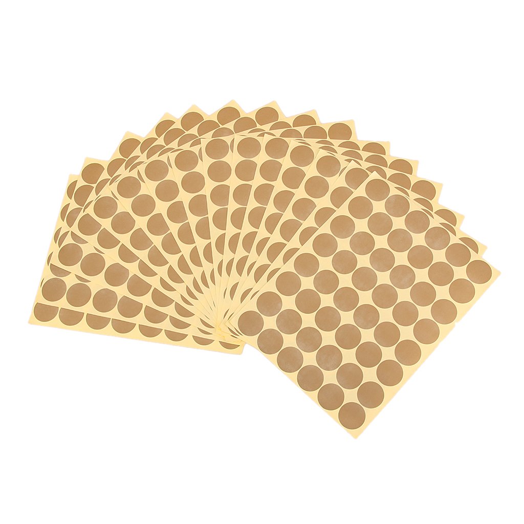 Maxxlite Self Adhesive Dots Sticker Round Circle Blank Labels - Golden, 720Pcs, 25mm