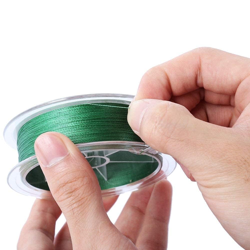 Maxxlite Strong Durable 0.45mm 70LB 100M PE 4 Strands Monofilament Braided Fishing Line Angling Accessory (Green, Max Tension 31.7KG) (Green)