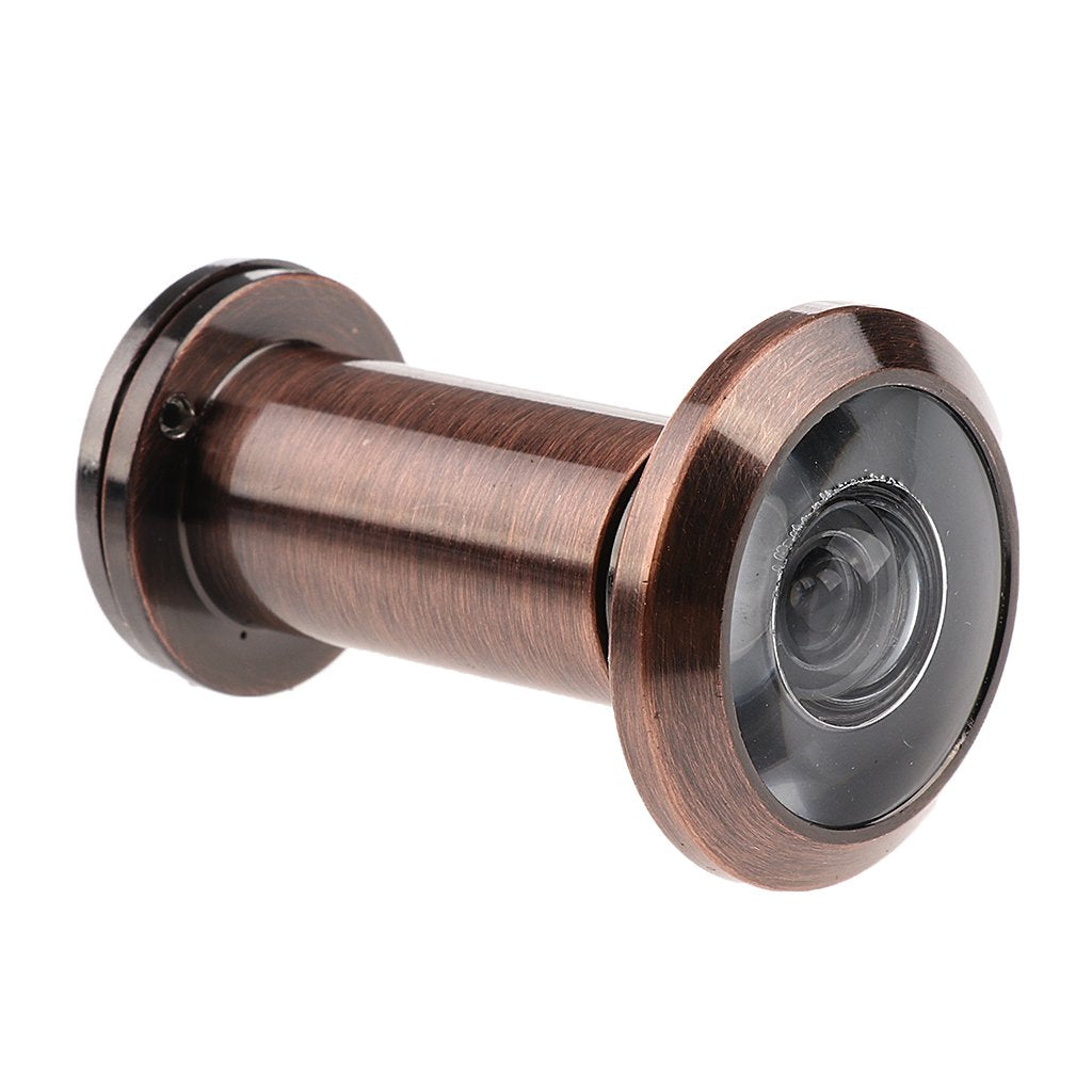 Maxxlite Adjustable 200 Degrees Wide Angle Peep Sight Hole Home Security Door Viewer (Copper)