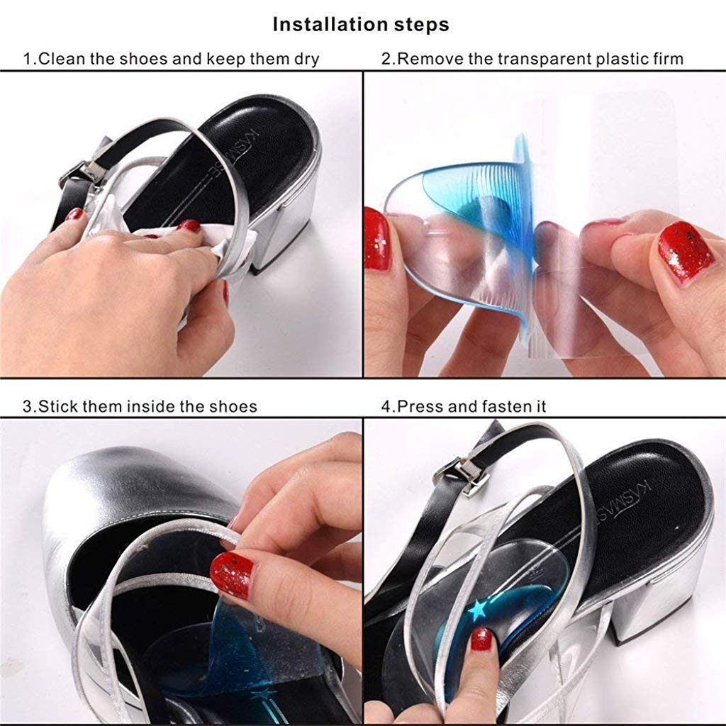 Maxxlite 2 Pairs Arch Support Insoles Fits for Flat Feet & Plantar Fasciitis Orthotic Arch Pads for Women and Men, Gel High Cushion Insert, One Size Fits All