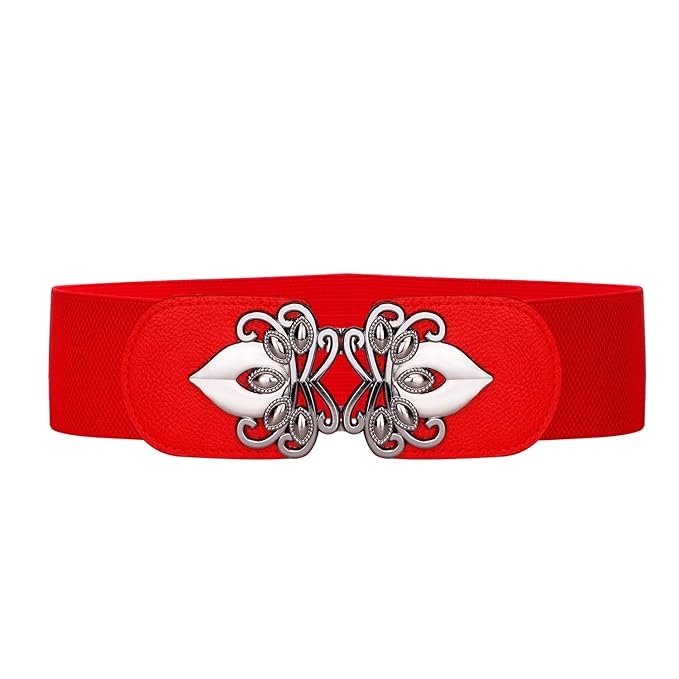 Maxxlite Women Vintage Waist Belt Elastic Stretch Retro Cinch Belt Waistband for Jeans Pants Dresses