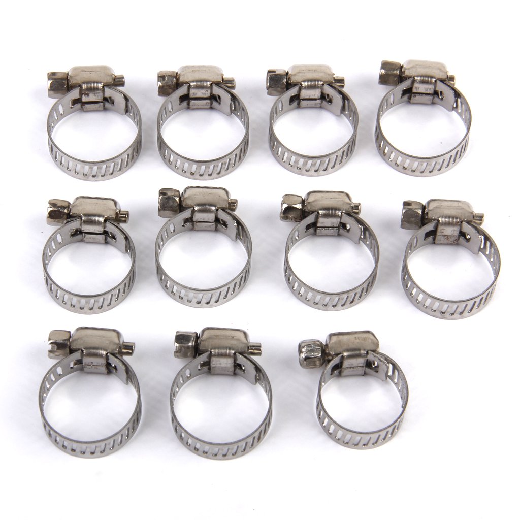 Maxxlite 10Pcs Adjustable Fuel Petrol Pipe Hose Clips Stainless Spring Clamp 13-19Mm