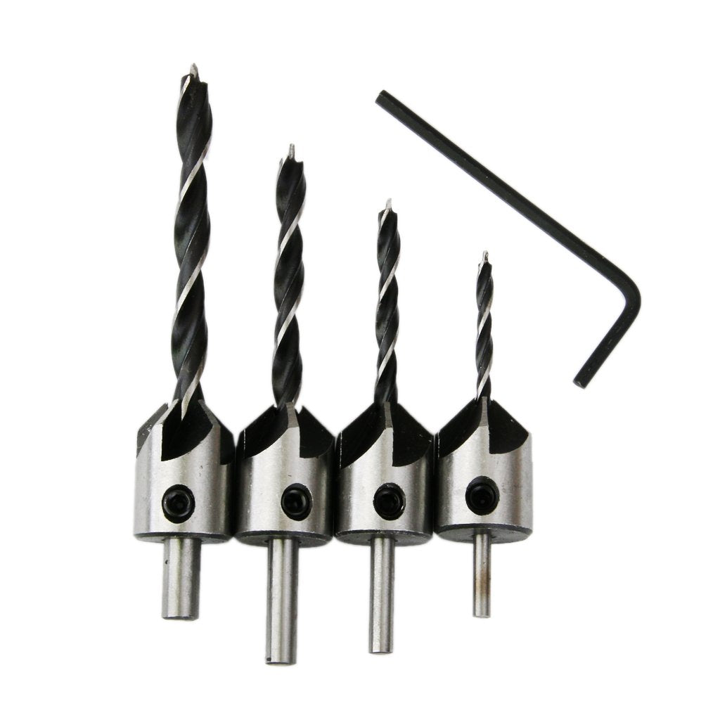Maxxlite 1000-4x HSS Flute Countersink Drill Bit Screw Woodworking Chamfer Home War