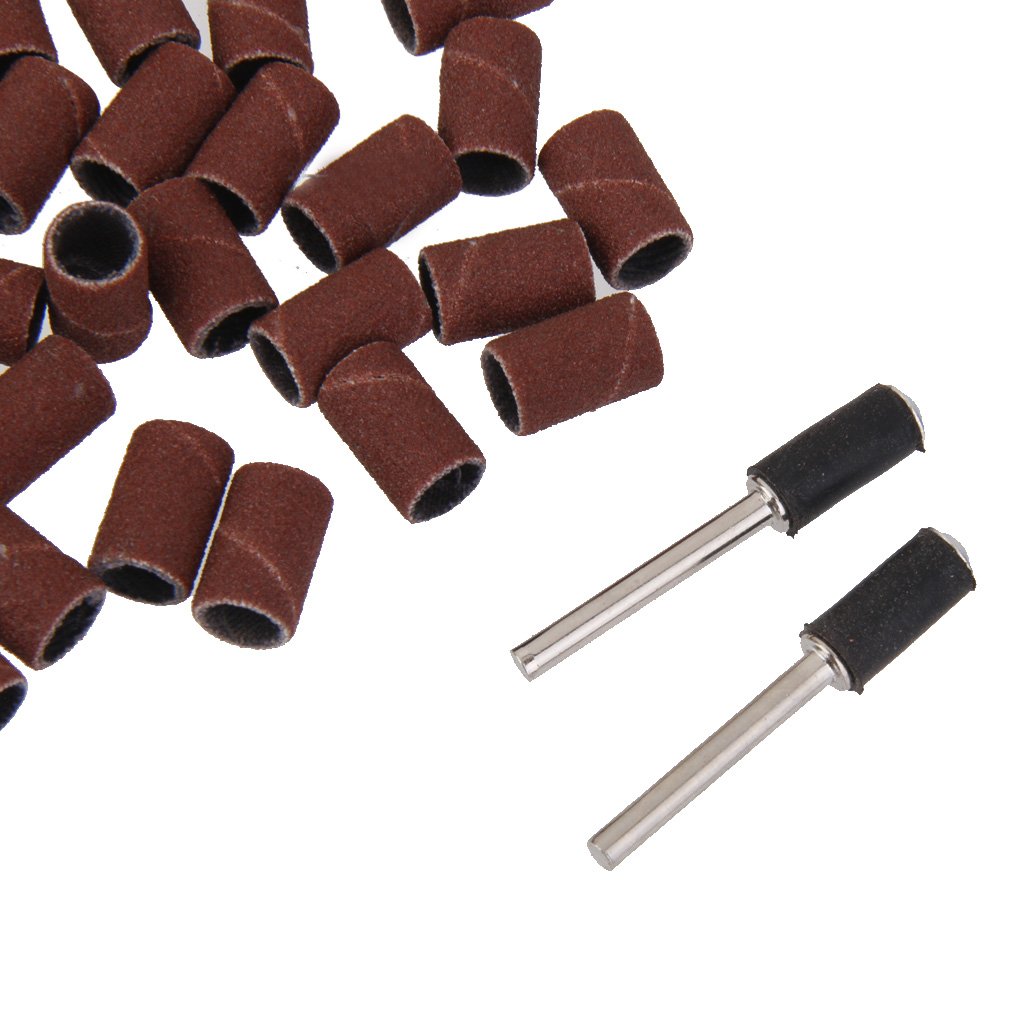 Maxxlite 100pcs 1/4" Sanding Bands Kit with 2 Sanding Drum Mandrels for Rotary Tools