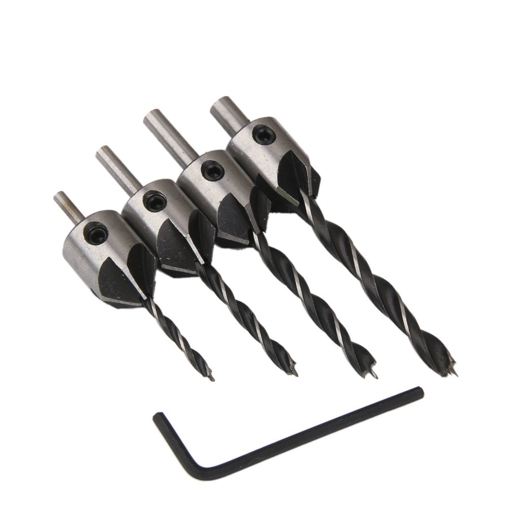 Maxxlite 1000-4x HSS Flute Countersink Drill Bit Screw Woodworking Chamfer Home War