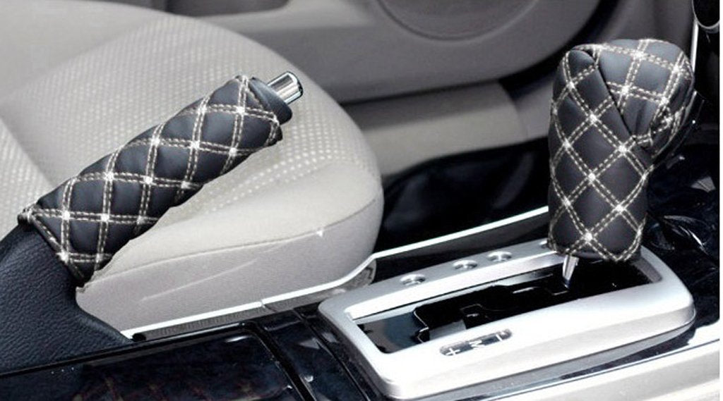 Maxxlite PU Leather Gear Shift Knob and Handbrake Cover Set (Black)