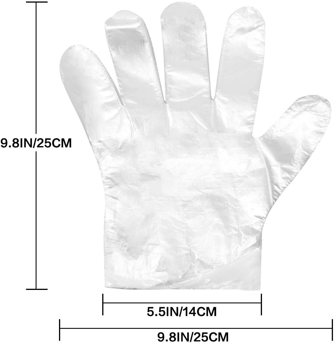 Maxxlite 500Pcs Disposable Plastic Gloves, Latex Free Powder Free Clear Polyethylene Hand Gloves Non-Sterile For Cleaning- Cooking, Hair Coloring, Dishwashing, Food Handling, Large