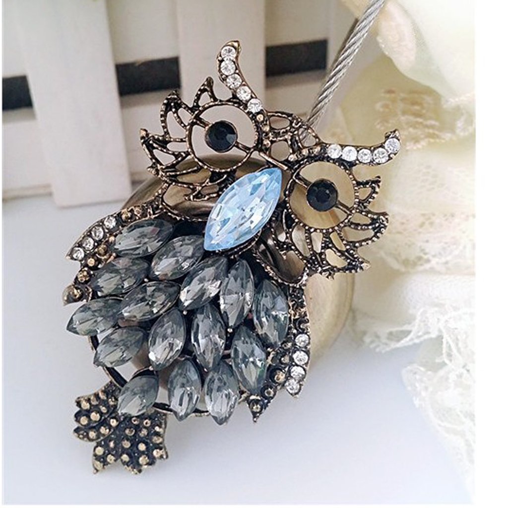 Maxxlite Bronze Cute Owl Design Magnetic Magnet Window Door Curtains Tieback Tie-Back Buckle Clip Drapery Hooks Holder, 38cm