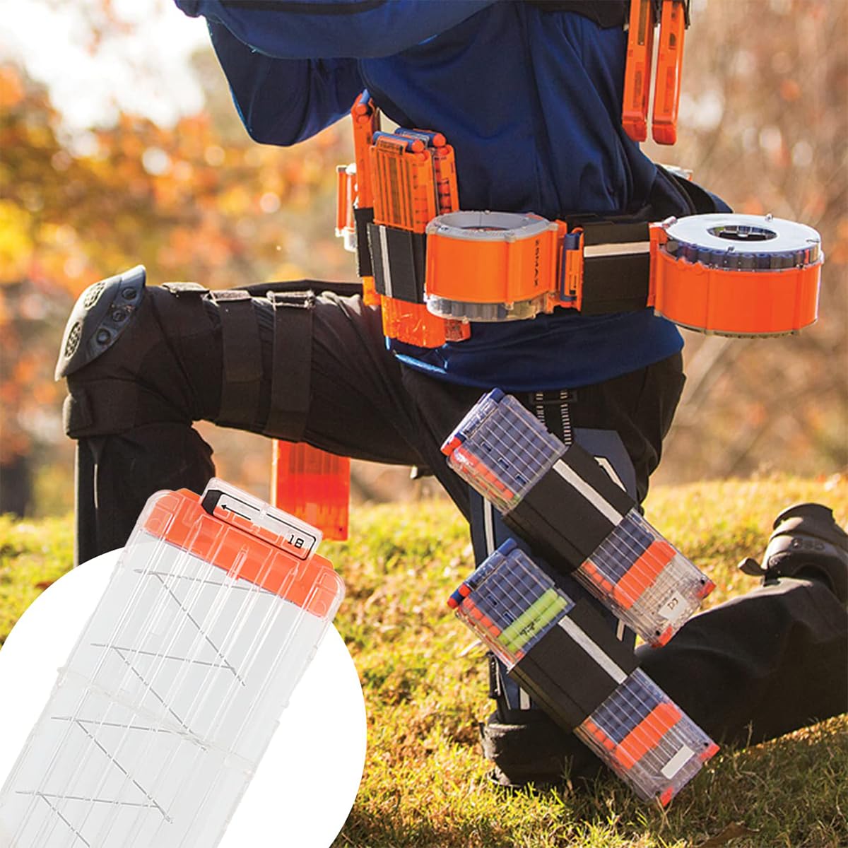 Maxxlite Soft Bullet Gun Clip Quick Reload Clip For Nerf Elite Series Pack Of 18 Bullets Ammo Cartridge Dart Nerf Gun Clip - Transparent - Plastic,Multi Color, Kid