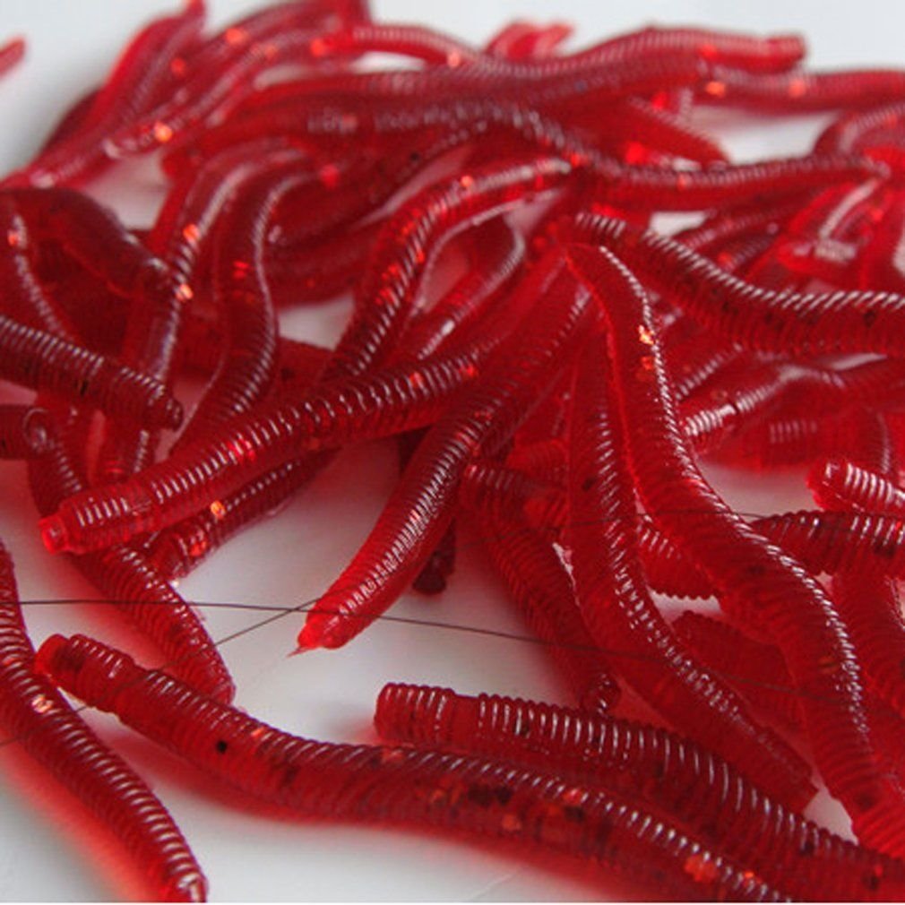 Maxxlite 100x Silicone Earthworm Fish Lure Worm Fishing Crankbaits Hooks Baits Tackle