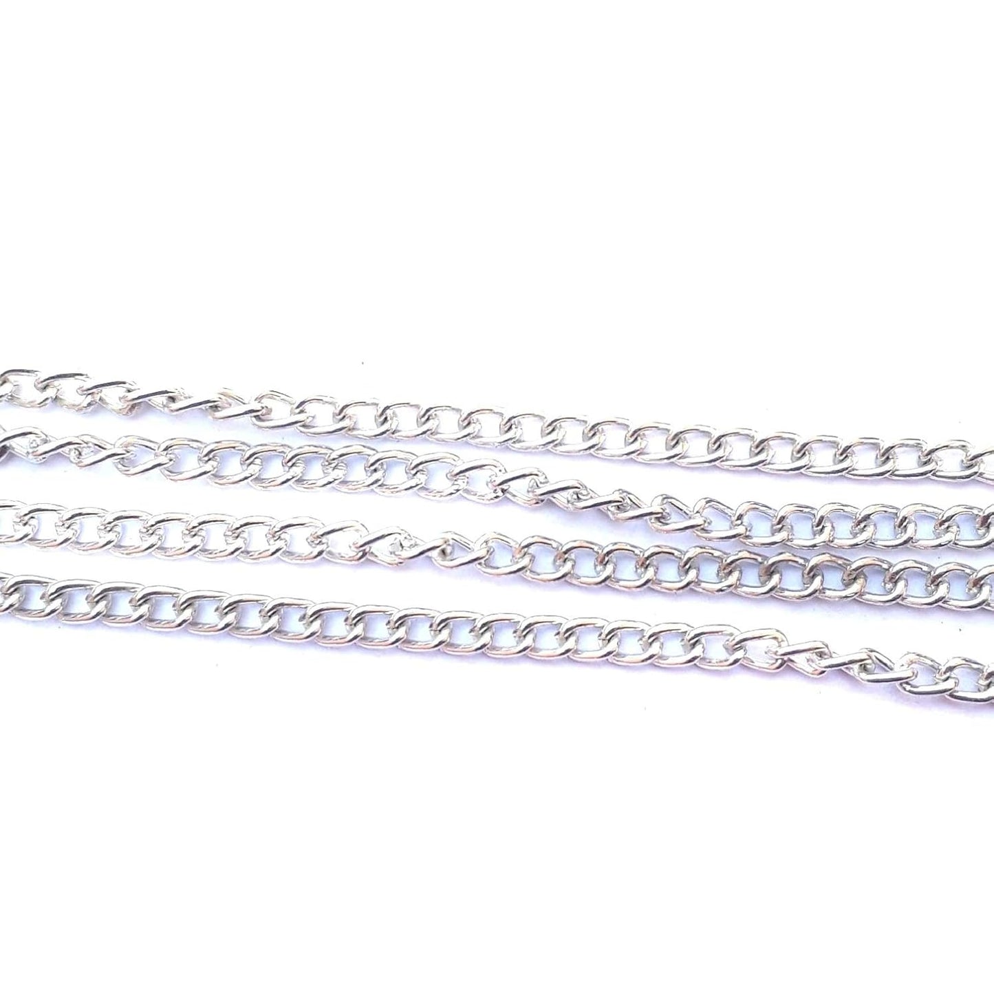 Maxxlite Silk Threads Jewellery Making Chain, 5 Meter (Silver, BNC-Chain-02)