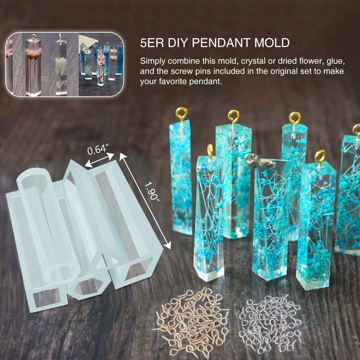 Maxxlite Resin Casting Silicone Mold Making Jewelry Pendant Mould Craft DIY Set 94 pcs