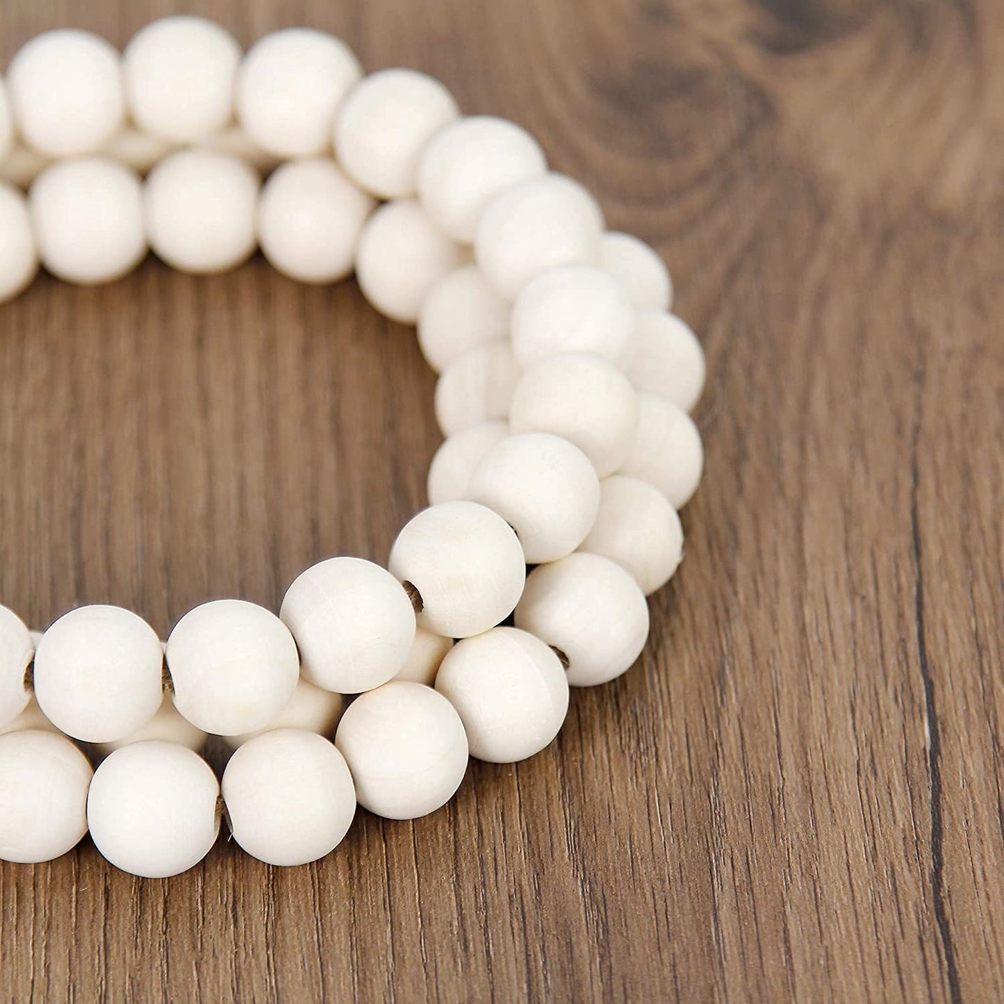 Maxxlite Wood Beads Garland with Tassels 58in Farmhouse Beads Boho Beads Decor Entry Table Decor Christmas Tree Decor Pack of 1