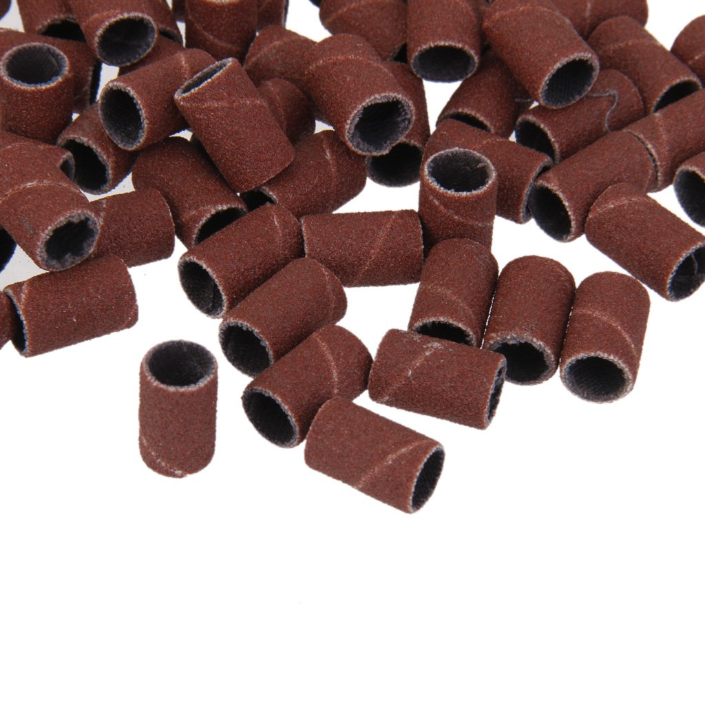 Maxxlite 100pcs 1/4" Sanding Bands Kit with 2 Sanding Drum Mandrels for Rotary Tools