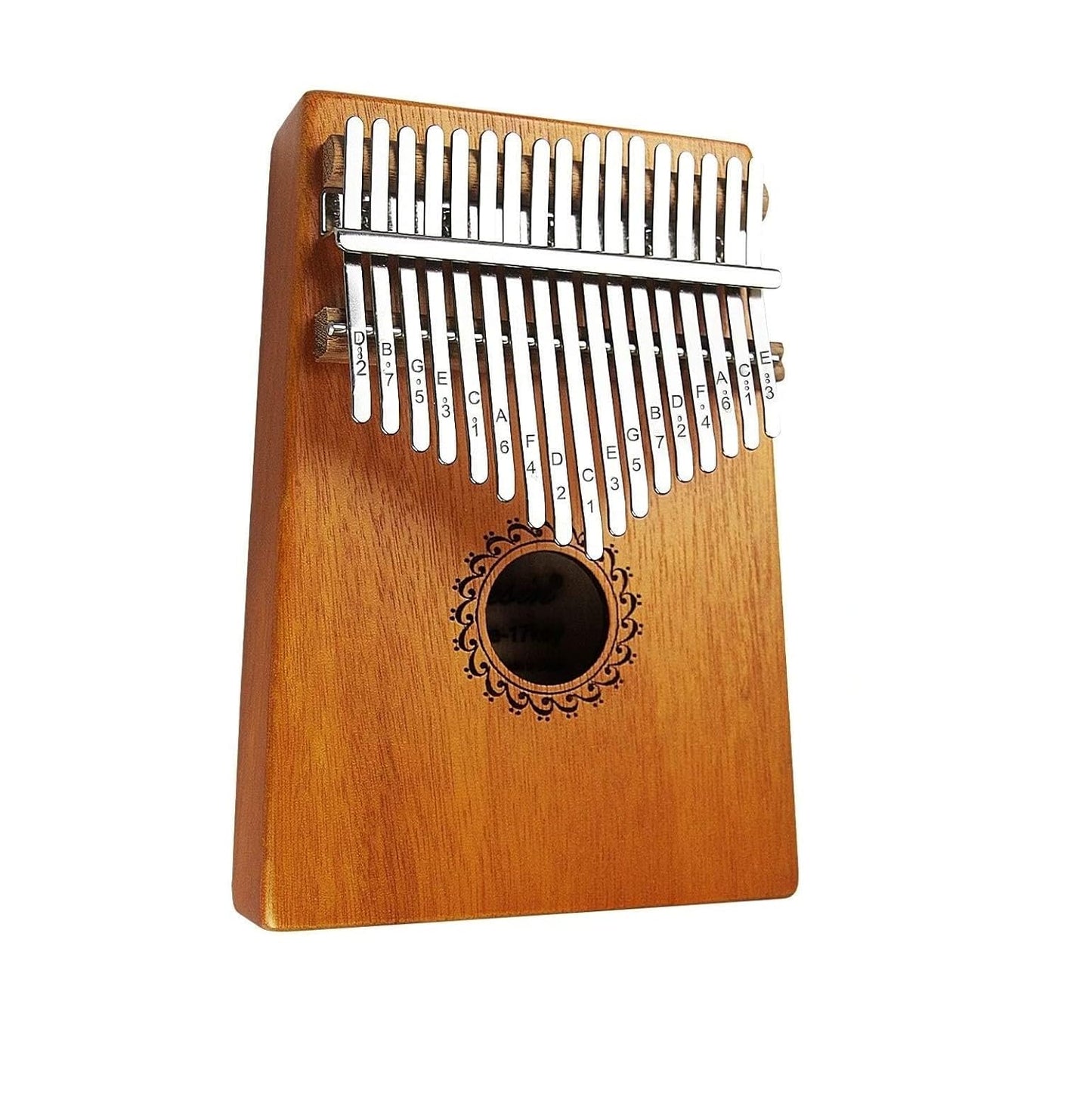 Maxxlite Thumb Piano 17 Keys Musical Instrument Kalimba with Engraved Notes and Tuning Hammer