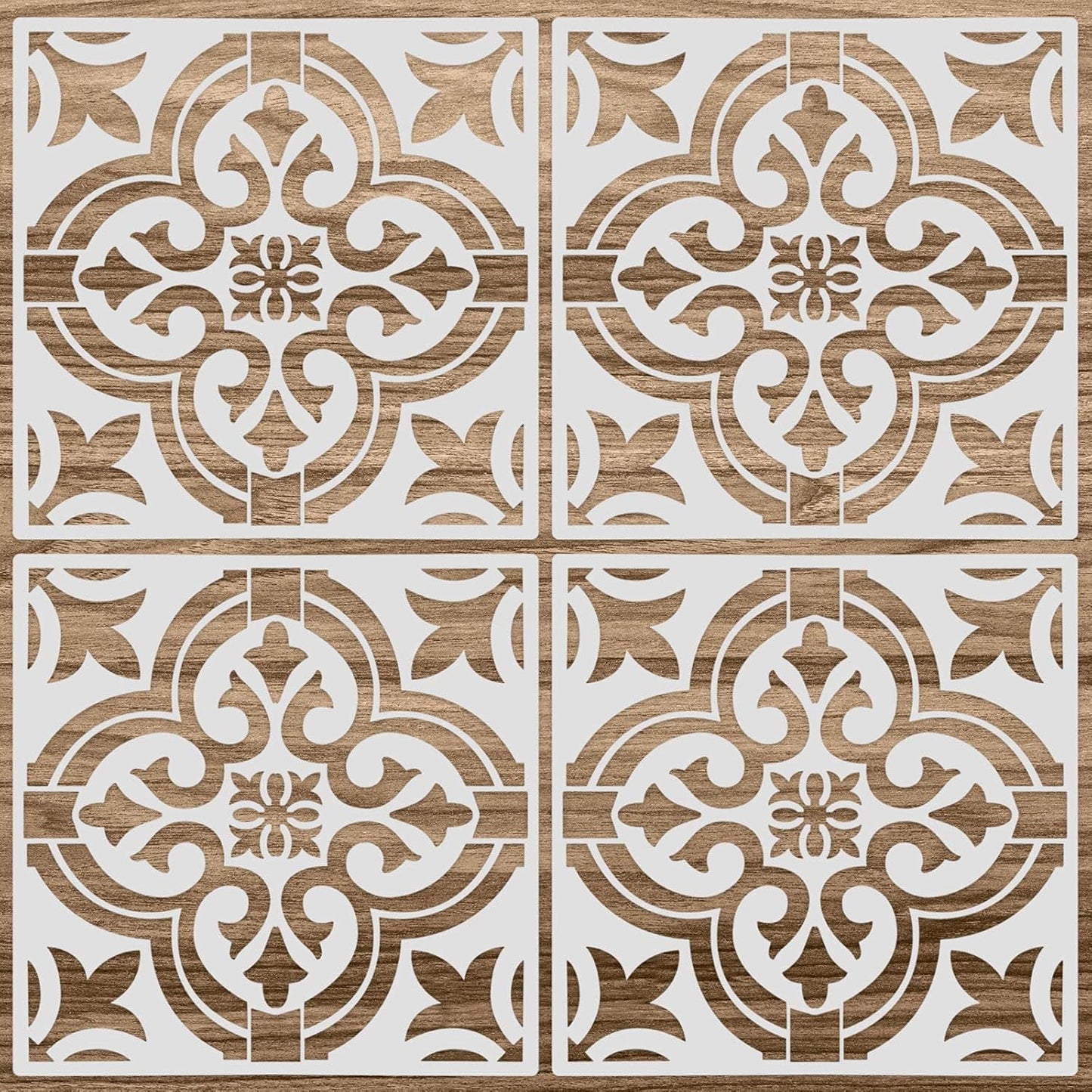 Maxxlite 4 Pieces Mandala Reusable Stencils 12 x 12 Inches Wall Templates Tile Pattern Stencils Mandala Drawing Templates for DIY Scrapbooks Wall Floor Home Decors