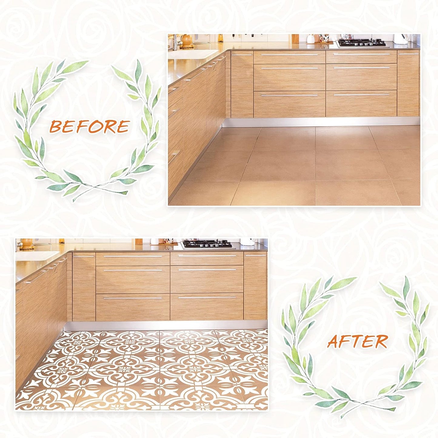 Maxxlite 4 Pieces Mandala Reusable Stencils 12 x 12 Inches Wall Templates Tile Pattern Stencils Mandala Drawing Templates for DIY Scrapbooks Wall Floor Home Decors