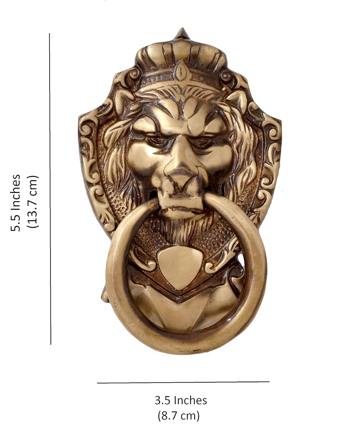 Maxxlite Victorian Brass Door Knocker, Lion Door Knocker, Door Knockers for Main Door, Antique Brown