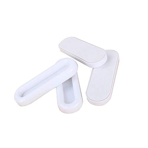 Maxxlite Self-Adhesive Paste Open Sliding Door Handles for Interior Doors Glass, Window, Cabinet, Drawer, Wardrobe (White) - 4 Pieces