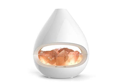 Maxxlite 2 in 1 Himalayan Salt Lamp Diffuser with Mist Humidifiers Pure Himalayan Rock Salt,and 2 Halogen Bulbs and 5 Light Settings Mode