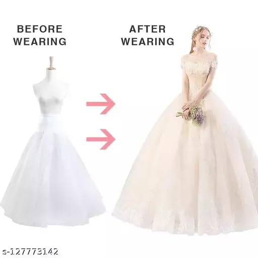 Maxxlite Fashion Women Cancan Skirts White for Heavy Lehanga and Ball Gown with Hoop and Layer