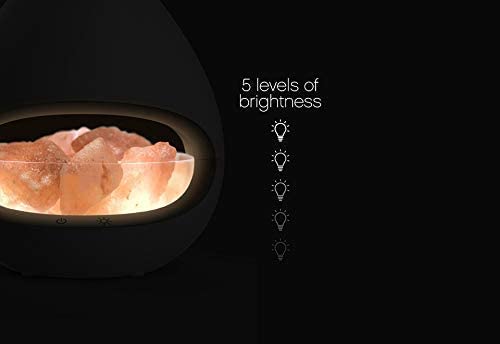 Maxxlite 2 in 1 Himalayan Salt Lamp Diffuser with Mist Humidifiers Pure Himalayan Rock Salt,and 2 Halogen Bulbs and 5 Light Settings Mode