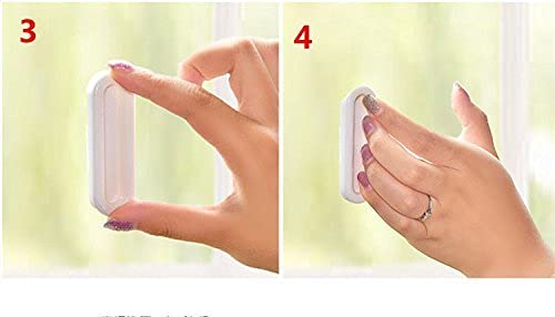 Maxxlite Self-Adhesive Paste Open Sliding Door Handles for Interior Doors Glass, Window, Cabinet, Drawer, Wardrobe (White) - 4 Pieces