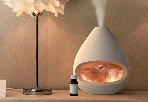 Maxxlite 2 in 1 Himalayan Salt Lamp Diffuser with Mist Humidifiers Pure Himalayan Rock Salt,and 2 Halogen Bulbs and 5 Light Settings Mode